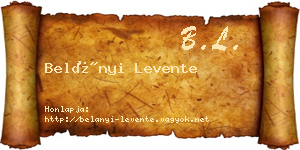 Belányi Levente névjegykártya